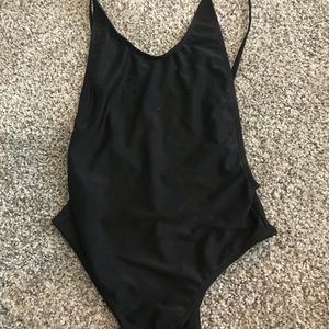 Black one piece bathing suit